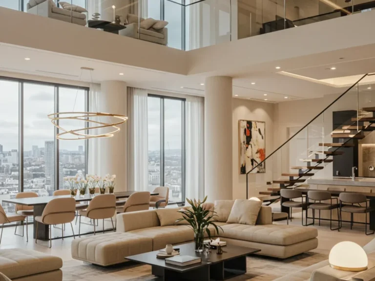 25 Breathtaking Open-Concept Loft Living Room Ideas with High Ceilings & Modern Lighting