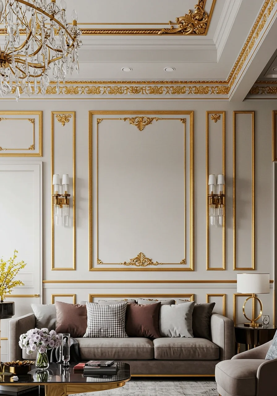 Wall Molding Design Photos for Living Room