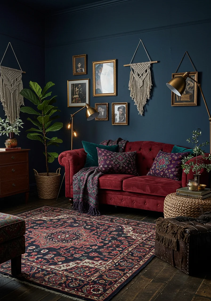 30 Luxurious Dark Boho Living Room Ideas - Decor Sly | Decor Designs Ideas