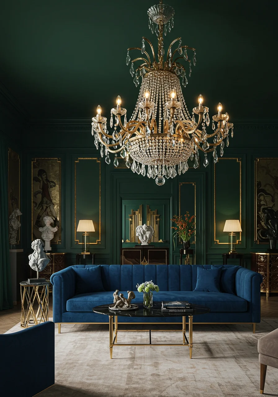 30 Luxurious Green Living Room Color Schemes to Inspire - Decor Sly ... - Penthouse Room Decor Ideas With Green