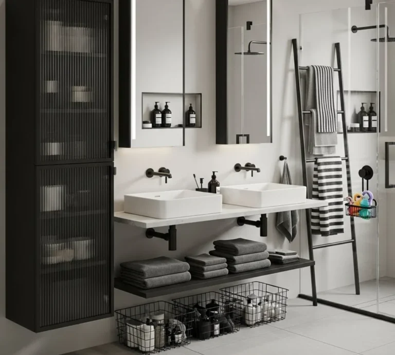 30 Black Bathroom Decor Ideas for Families: Stylish, Functional, and Kid-Proof