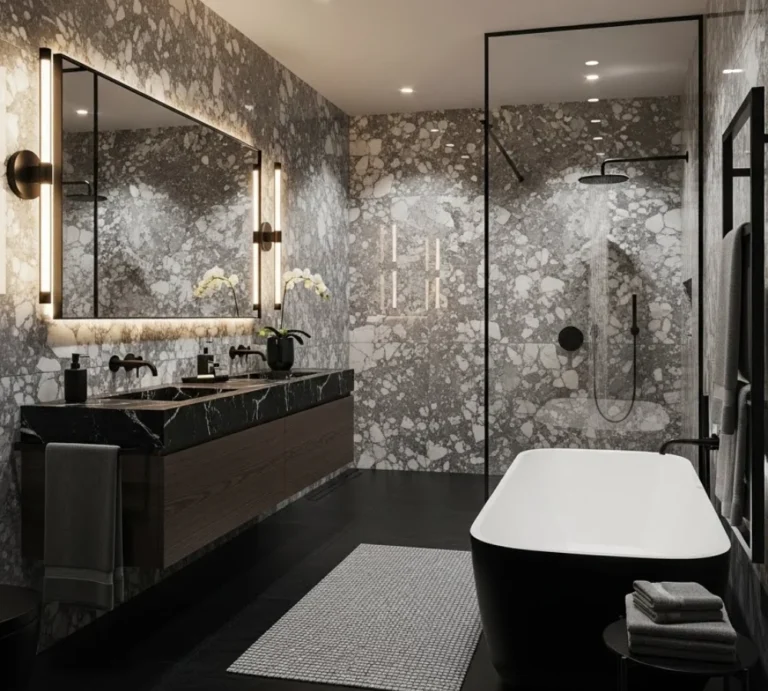 35 Exquisite Black & White Luxury Bathroom Inspirations