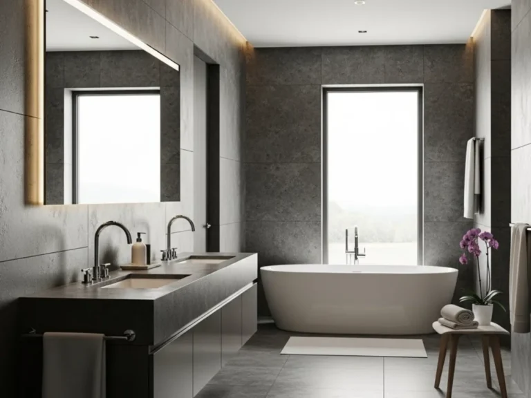 40 Deep Gray and Chrome Bathroom Design Ideas for Modern Luxury Homes