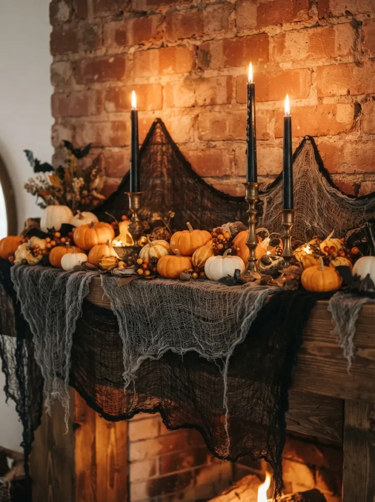 Draped Cheesecloth Mantel