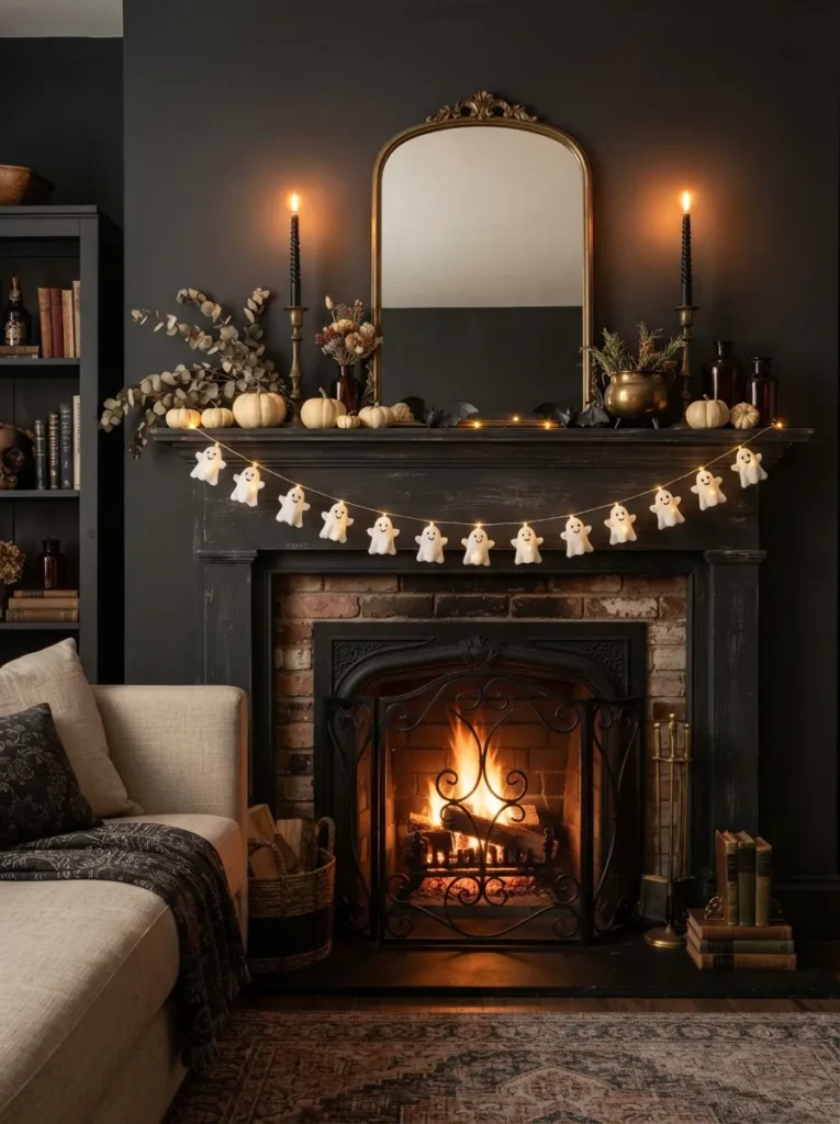 Ghost Garland Mantel