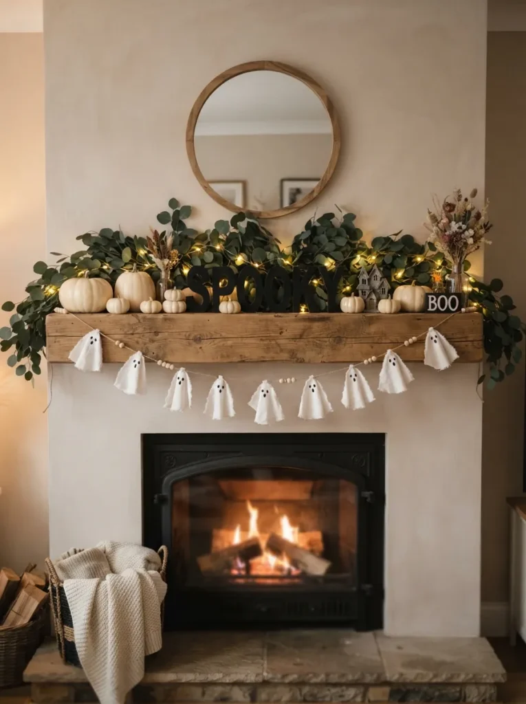 Ghost Garland Mantel