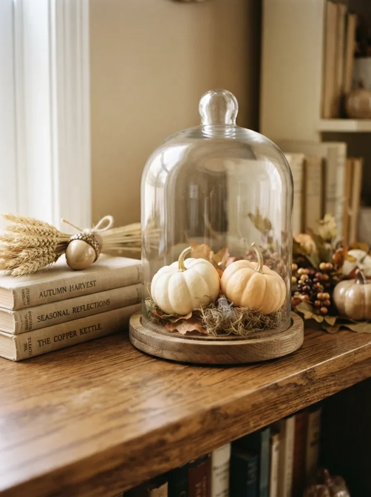 Glass Cloche Pumpkins