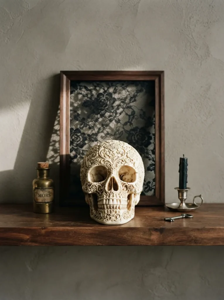 Lace Backdrop Skull