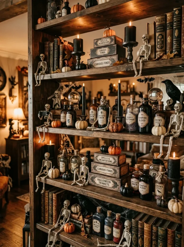Layered Halloween Shelves