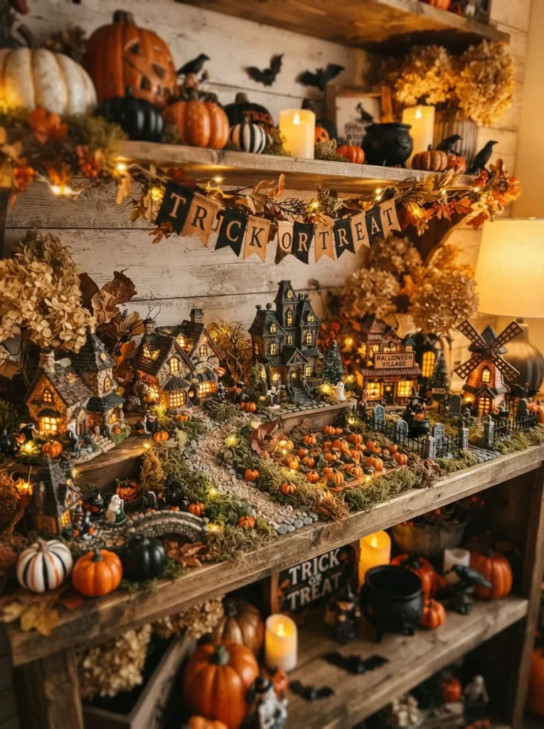 Pumpkin Village Scene