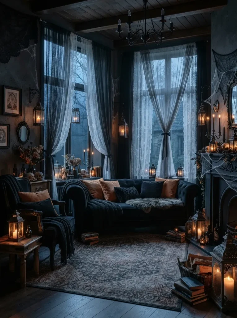 Shadowy Window Drapes