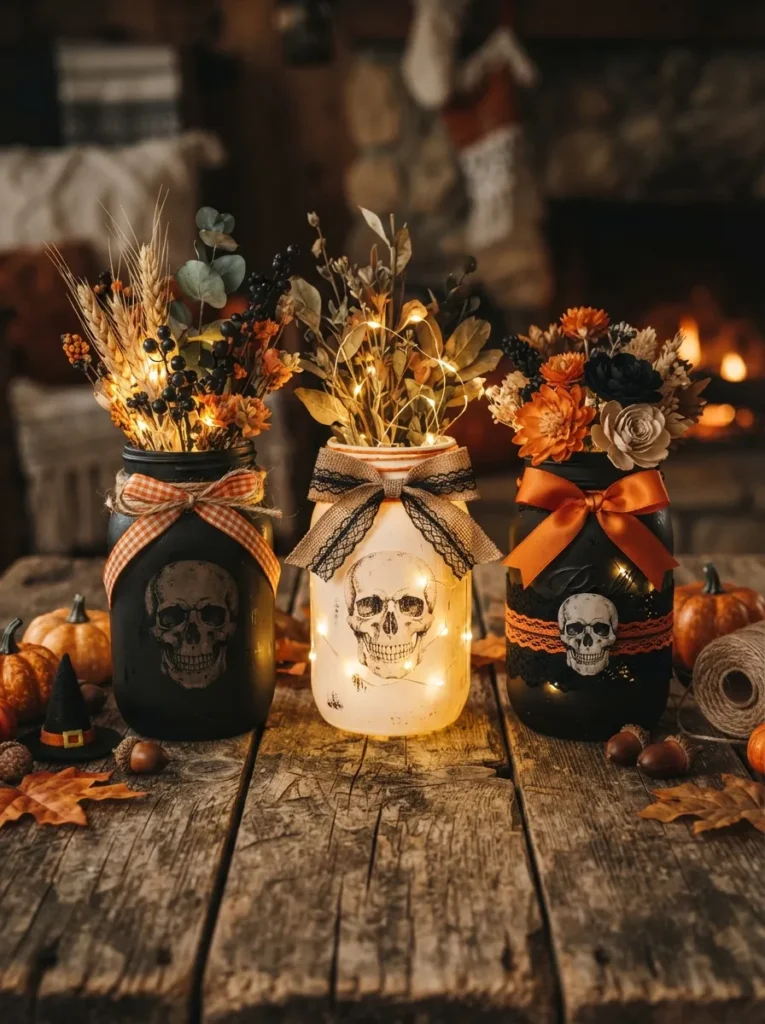 Skull Mason Jar Decor