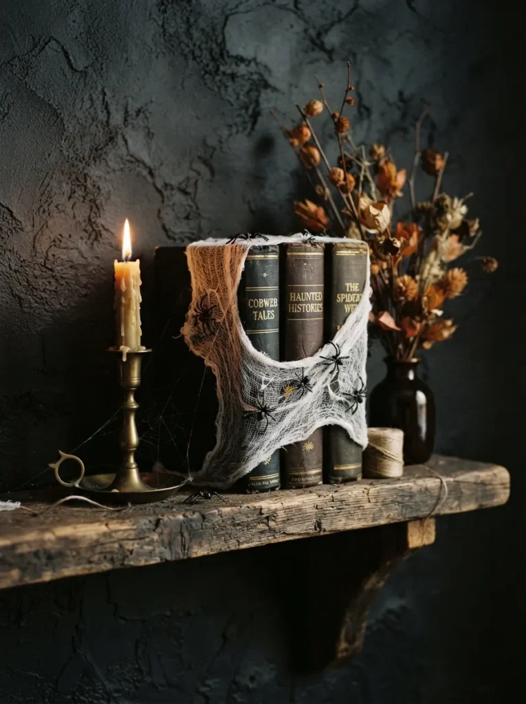 Spiderweb Book Stack
