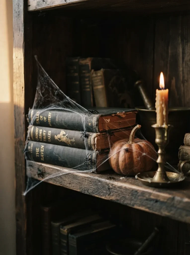 Spiderweb Book Stack