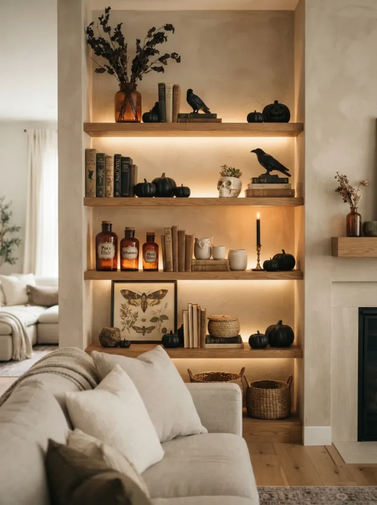 Spooky Shelf Vignettes