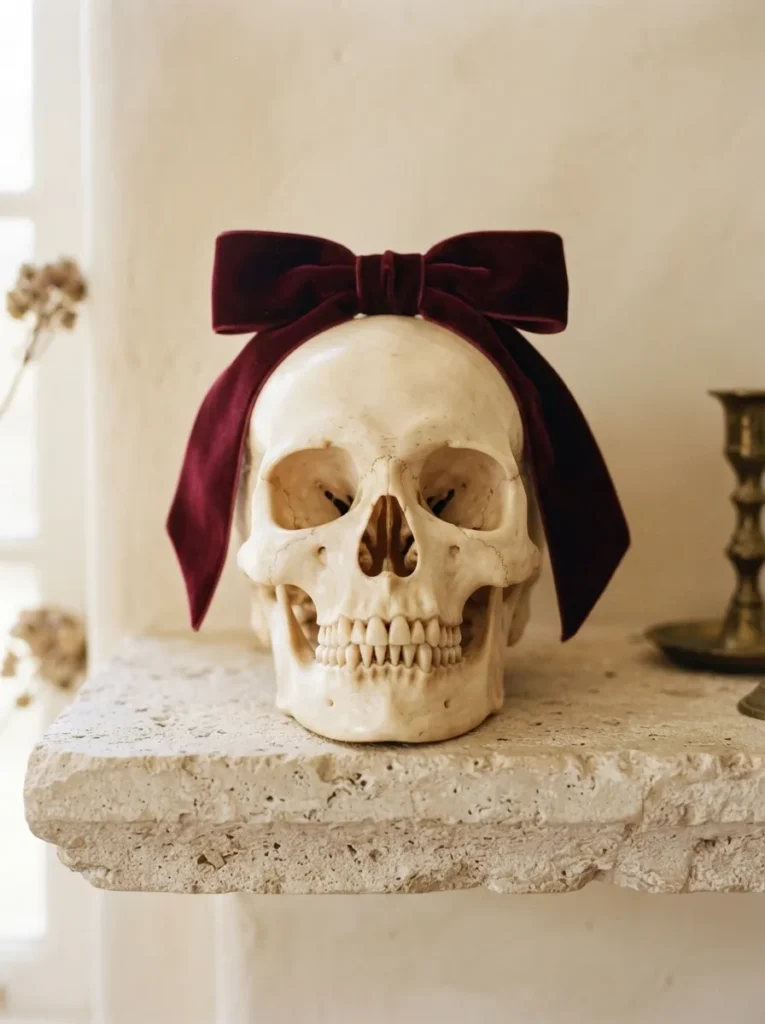 Velvet Bow Skull