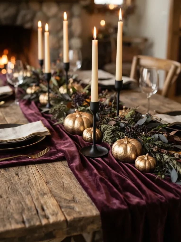 Velvet Table Runner Setup