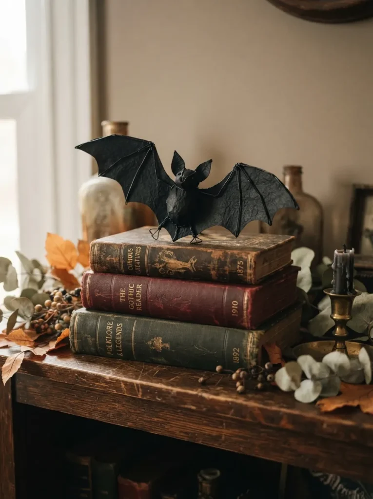Vintage Bat Book Stack