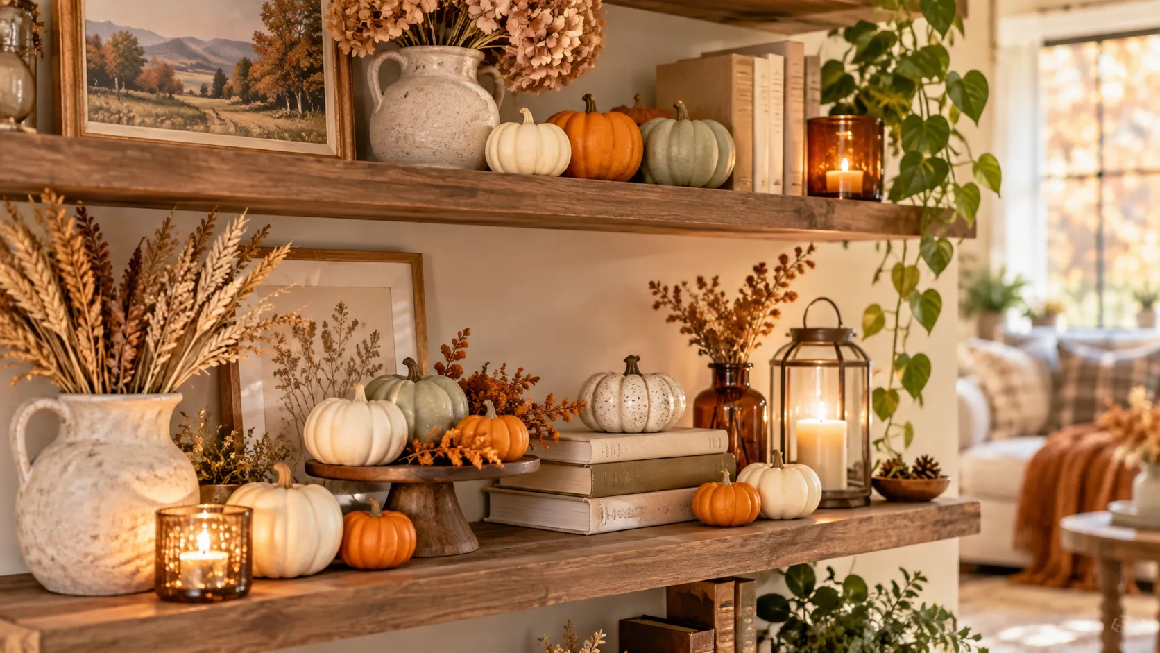mini pumpkin decor