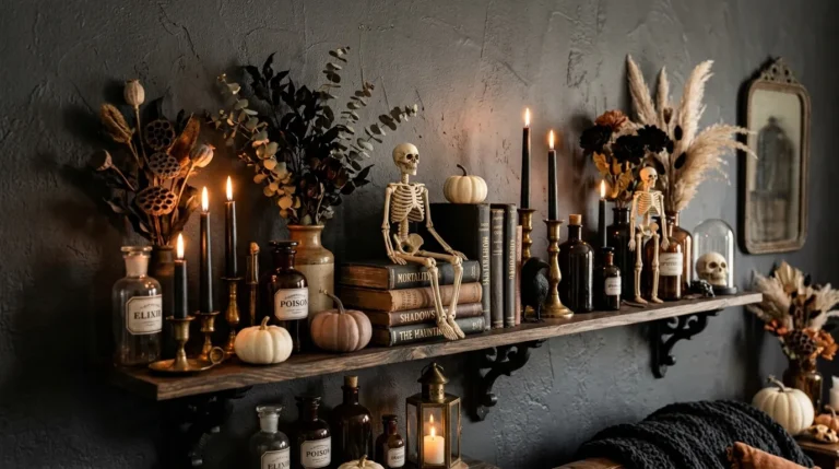 skeleton shelf decor